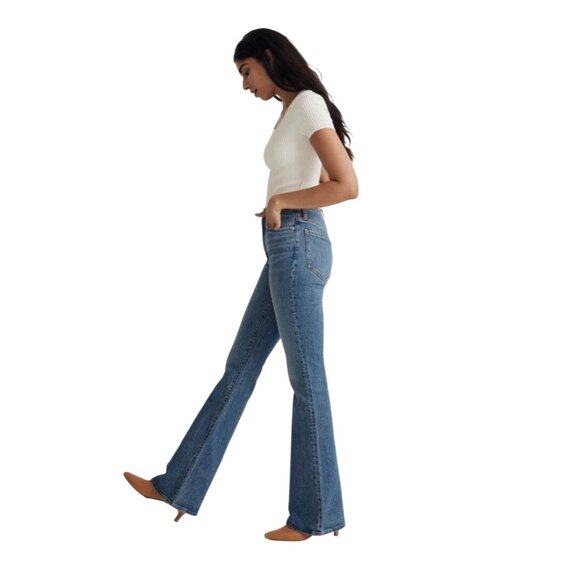 Madewell The Perfect Vintage Flare Jean Size 31 Stretch High Rise Medium Wash - Picture 2 of 13